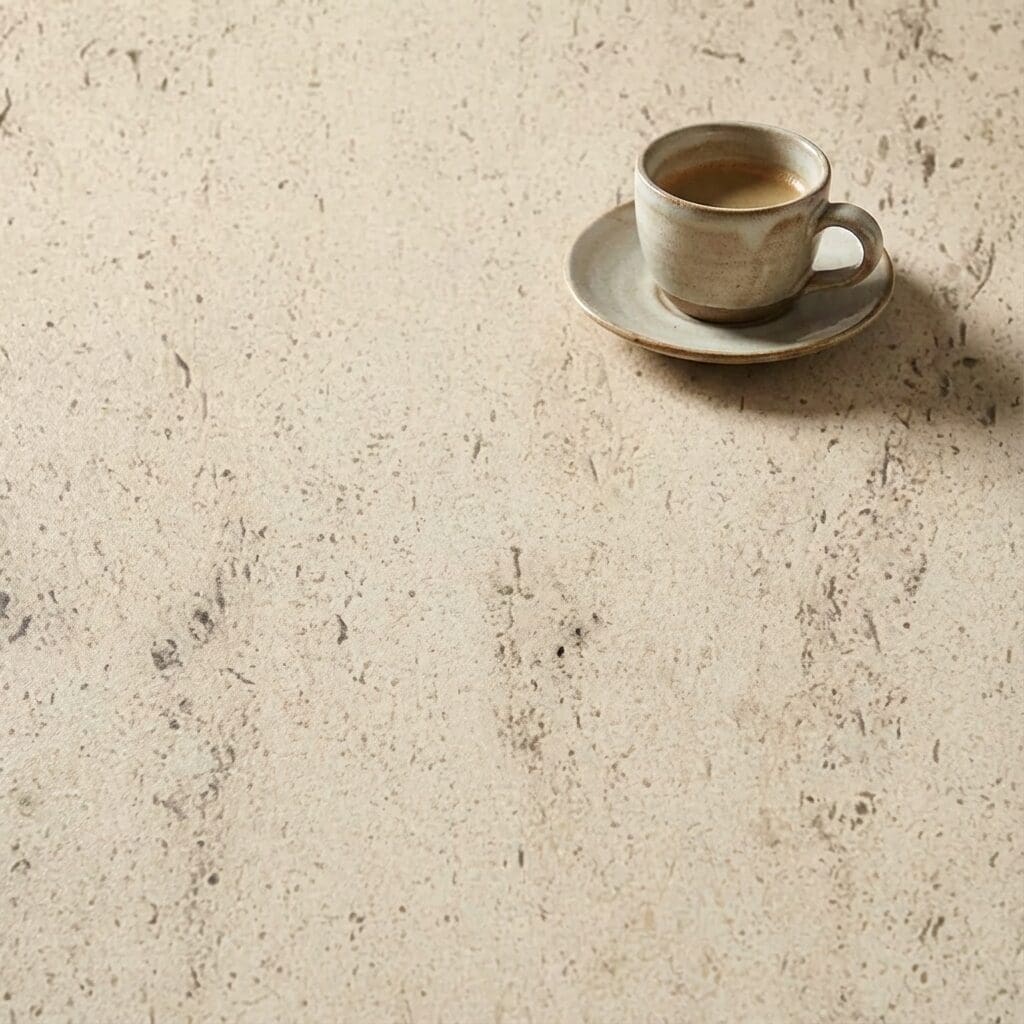 Amtico Signature Honed Limestone Natural luxury vinyl flooring close-up texture