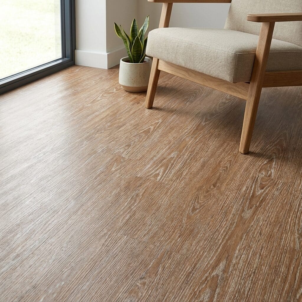 Amtico Signature Salted Oak luxury vinyl flooring detailed view