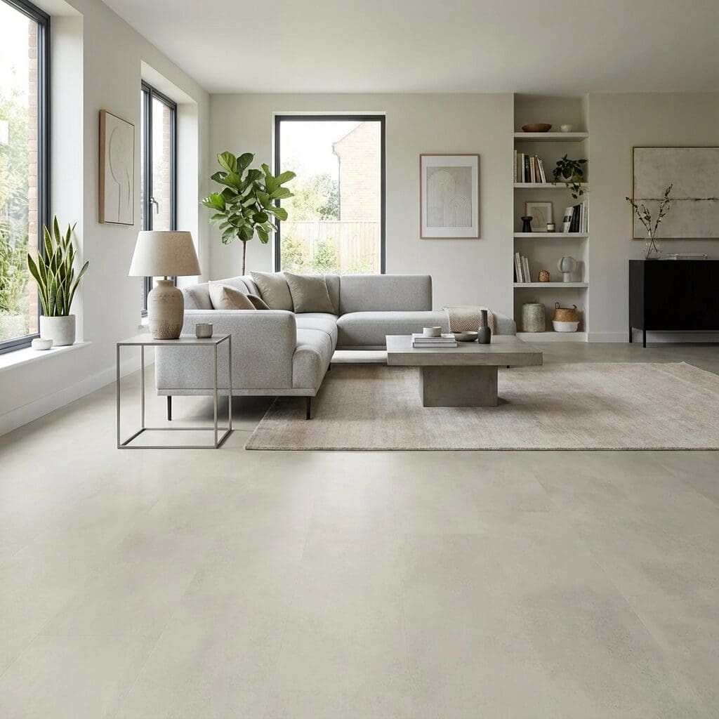 Amtico Signature Tyne Concrete luxury vinyl flooring room interior