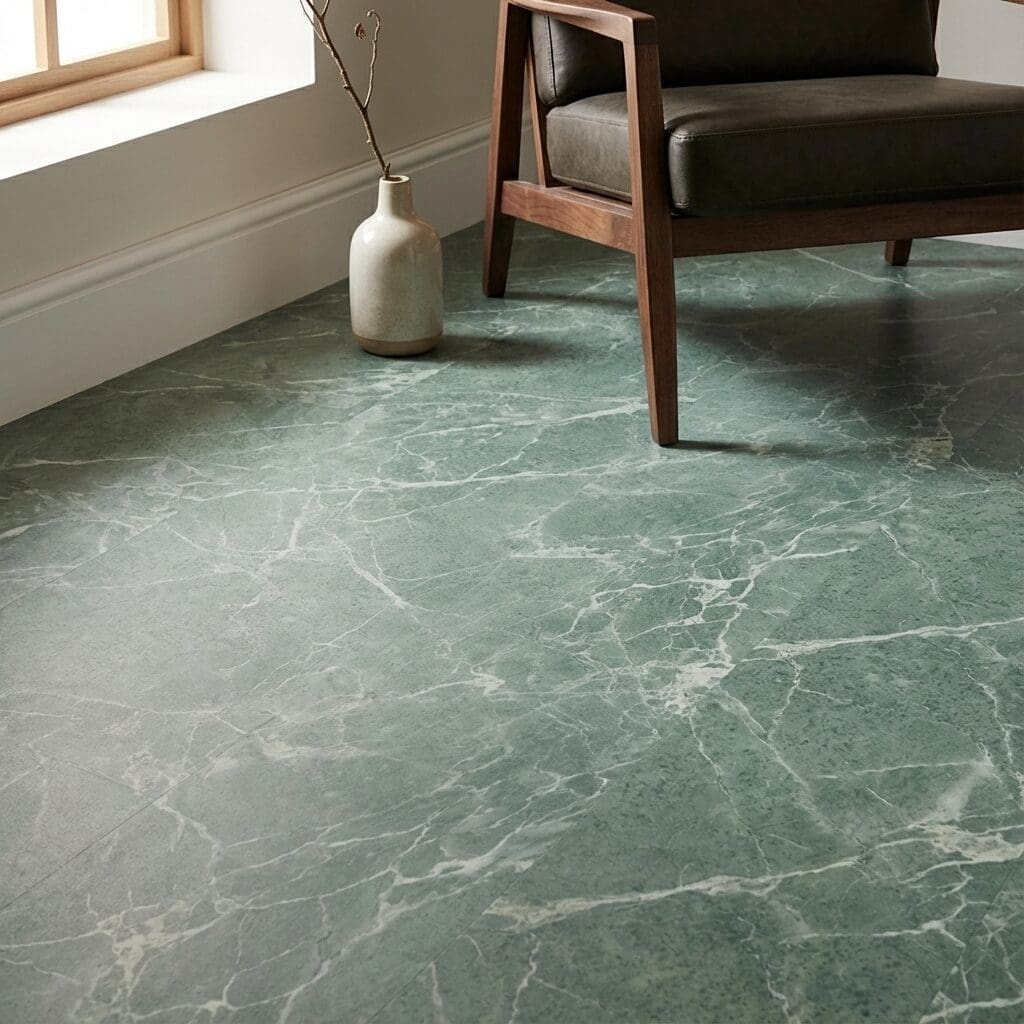 Amtico Signature Verde Classic Marble luxury vinyl flooring detailed view