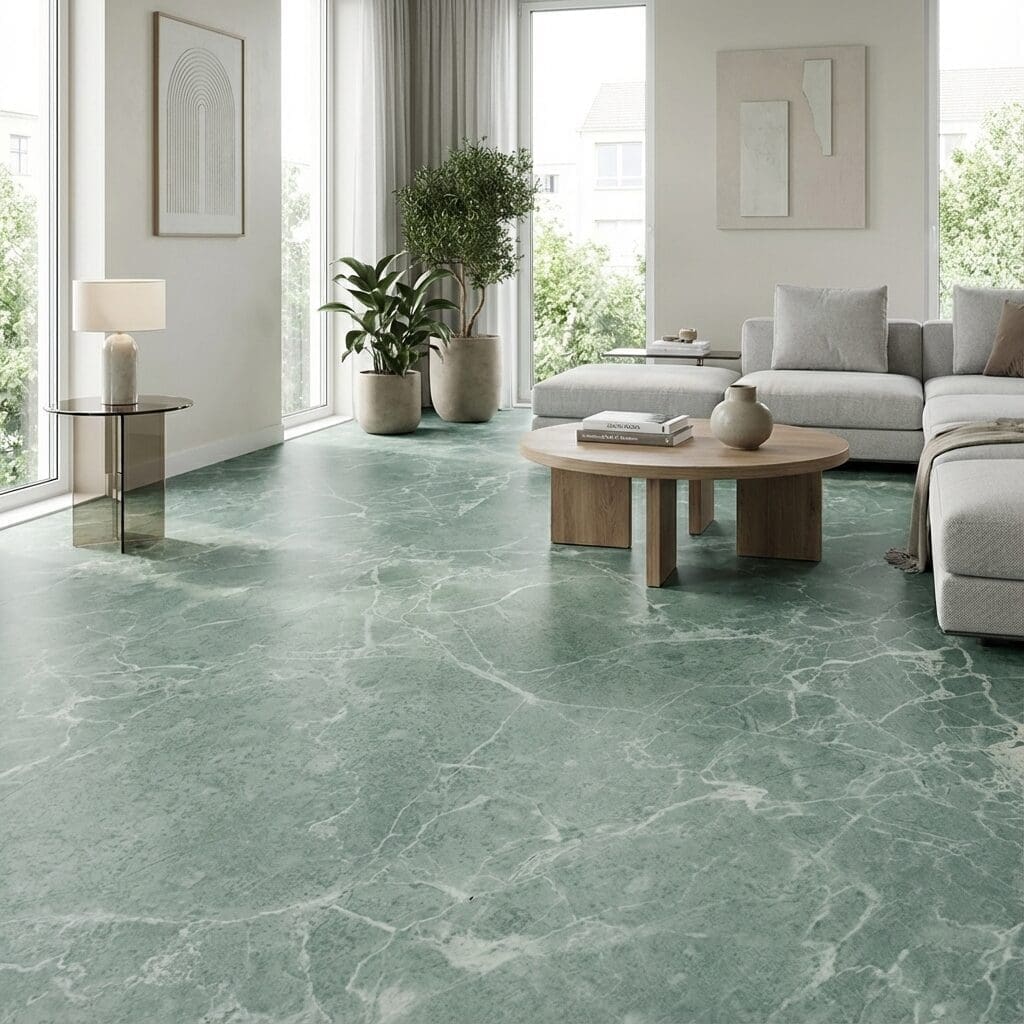 Amtico Signature Verde Classic Marble luxury vinyl flooring room interior