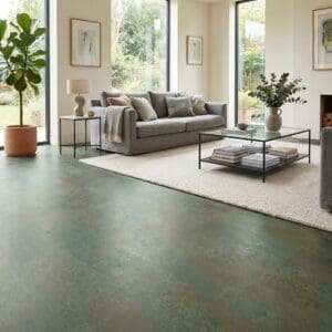 Amtico Signature Verdigris Burnished Metal luxury vinyl flooring room interior