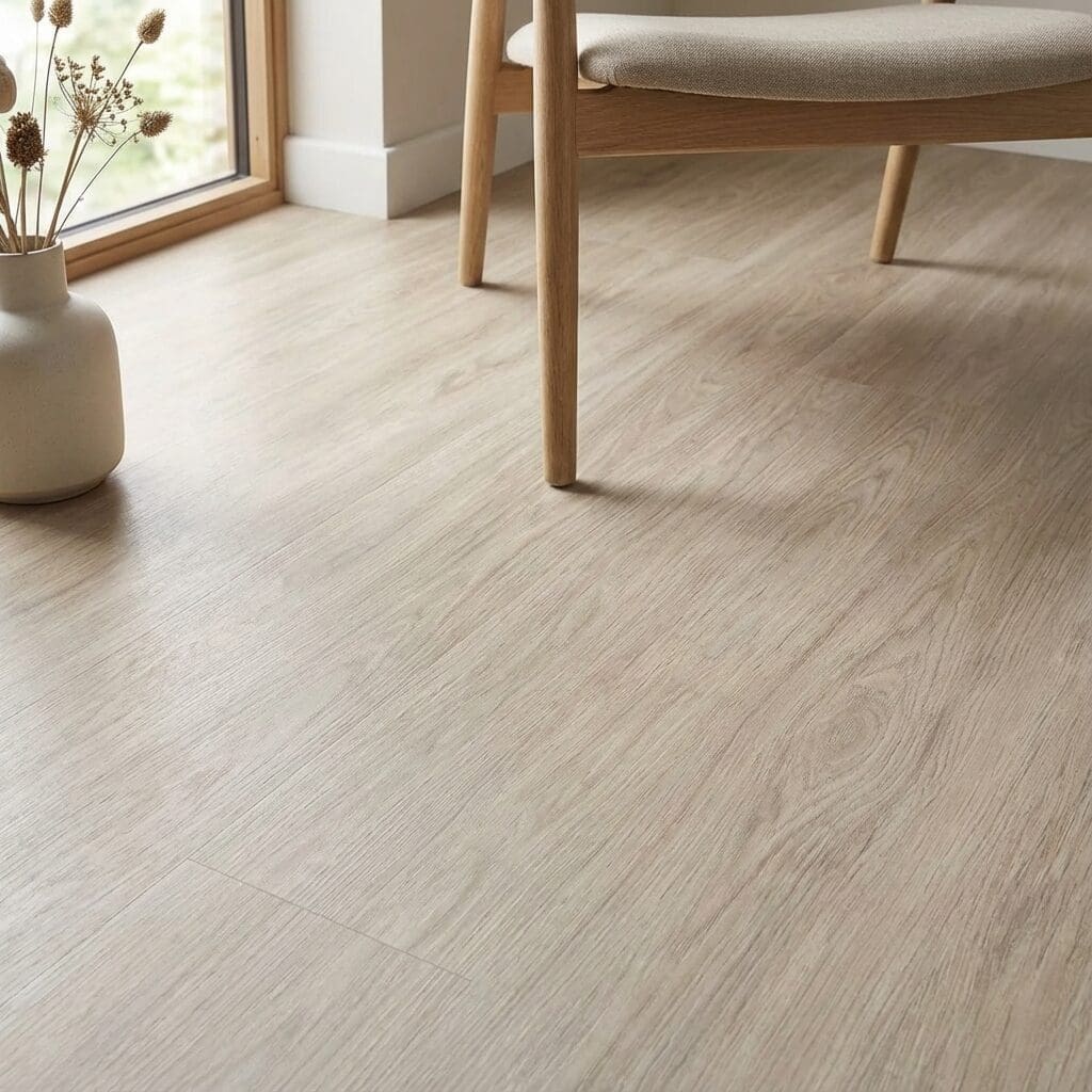 Amtico Signature White Wash Wood luxury vinyl flooring detailed view