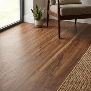 Amtico Signature Wild Walnut luxury vinyl flooring detailed view