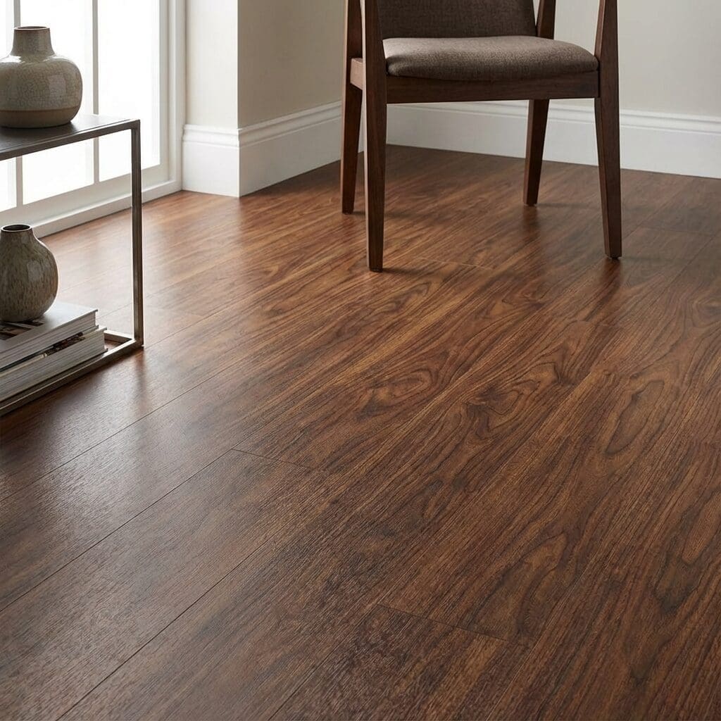 Amtico Spacia Black Walnut luxury vinyl flooring detailed view