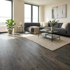 Amtico Spacia Blackened Spa Wood luxury vinyl flooring room interior