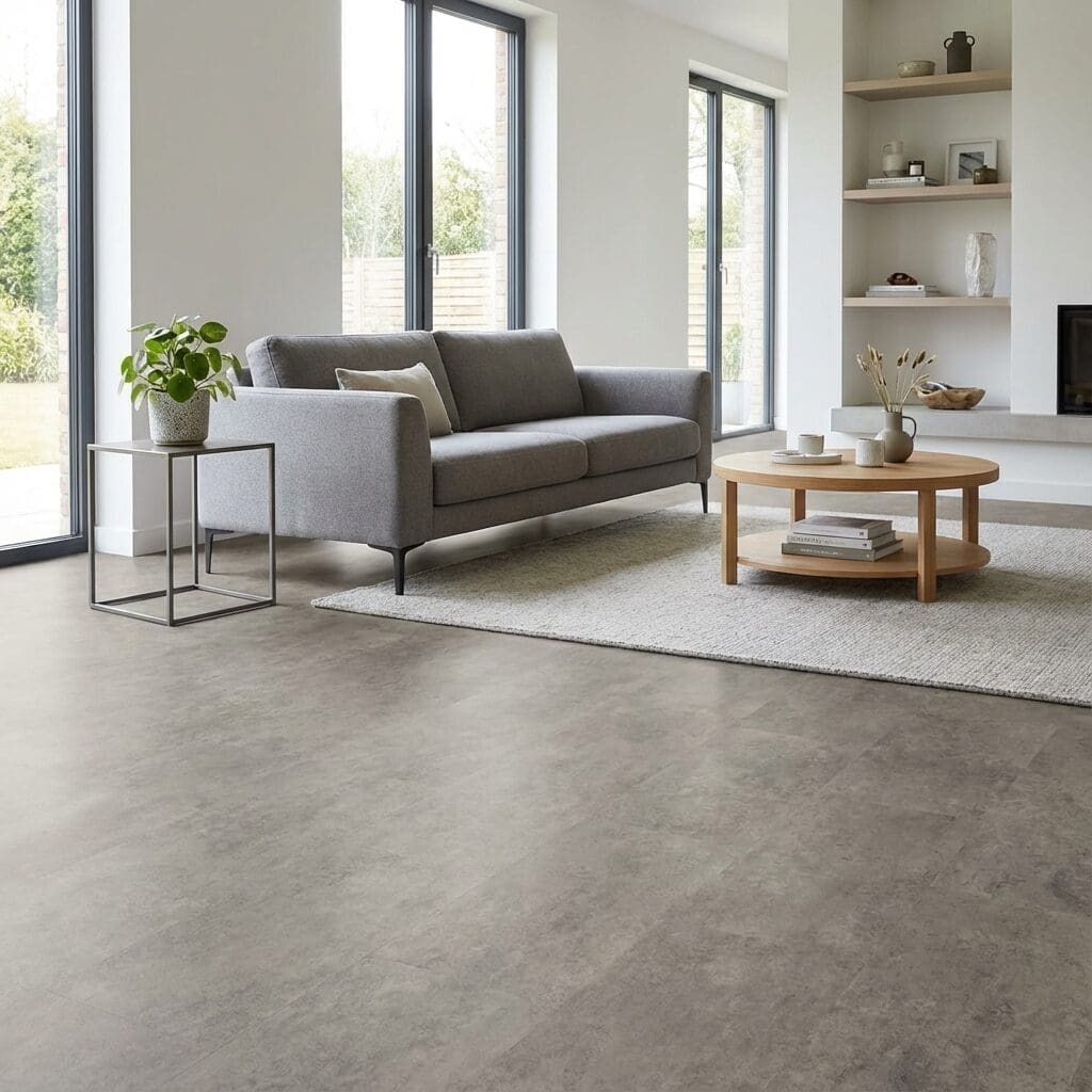 Amtico Spacia Century Concrete luxury vinyl flooring room interior