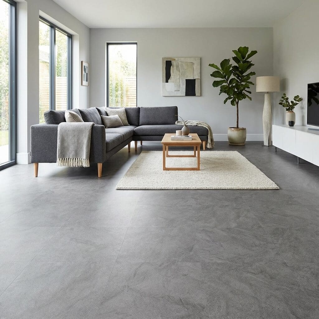 Amtico Spacia Ceramic Dark luxury vinyl flooring room interior