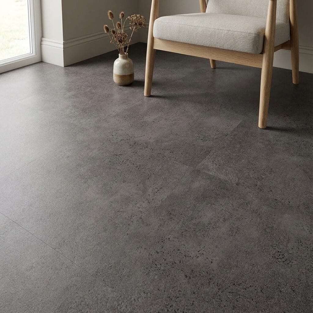 Amtico Spacia Ceramic Flint luxury vinyl flooring detailed view