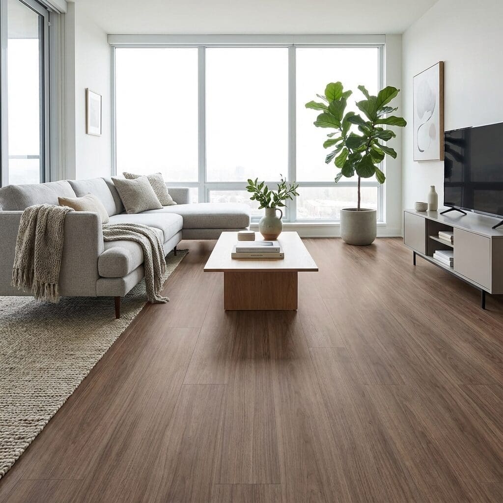 Amtico Spacia Dusky Walnut luxury vinyl flooring room interior