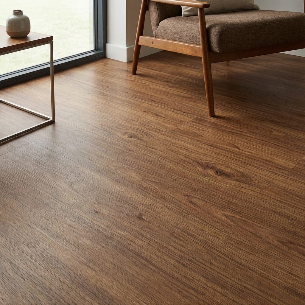Amtico Spacia Exotic Walnut luxury vinyl flooring detailed view
