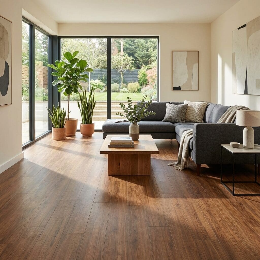 Amtico Spacia Exotic Walnut luxury vinyl flooring room interior