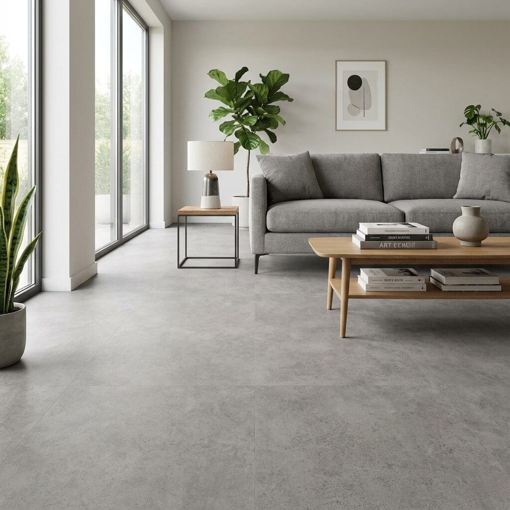 Amtico Spacia Gallery Concrete luxury vinyl flooring room interior