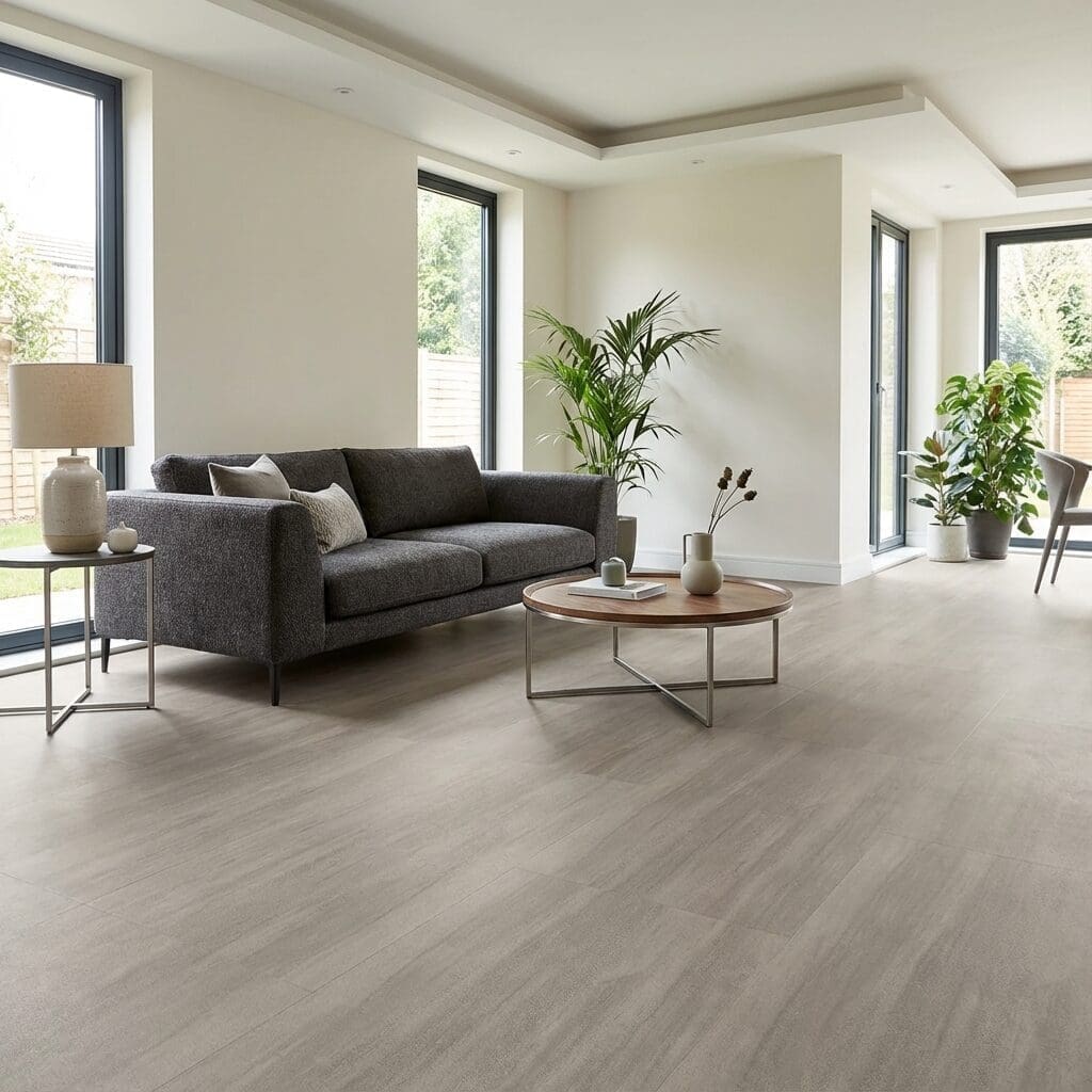 Amtico Spacia Linear Stone Shale luxury vinyl flooring room interior