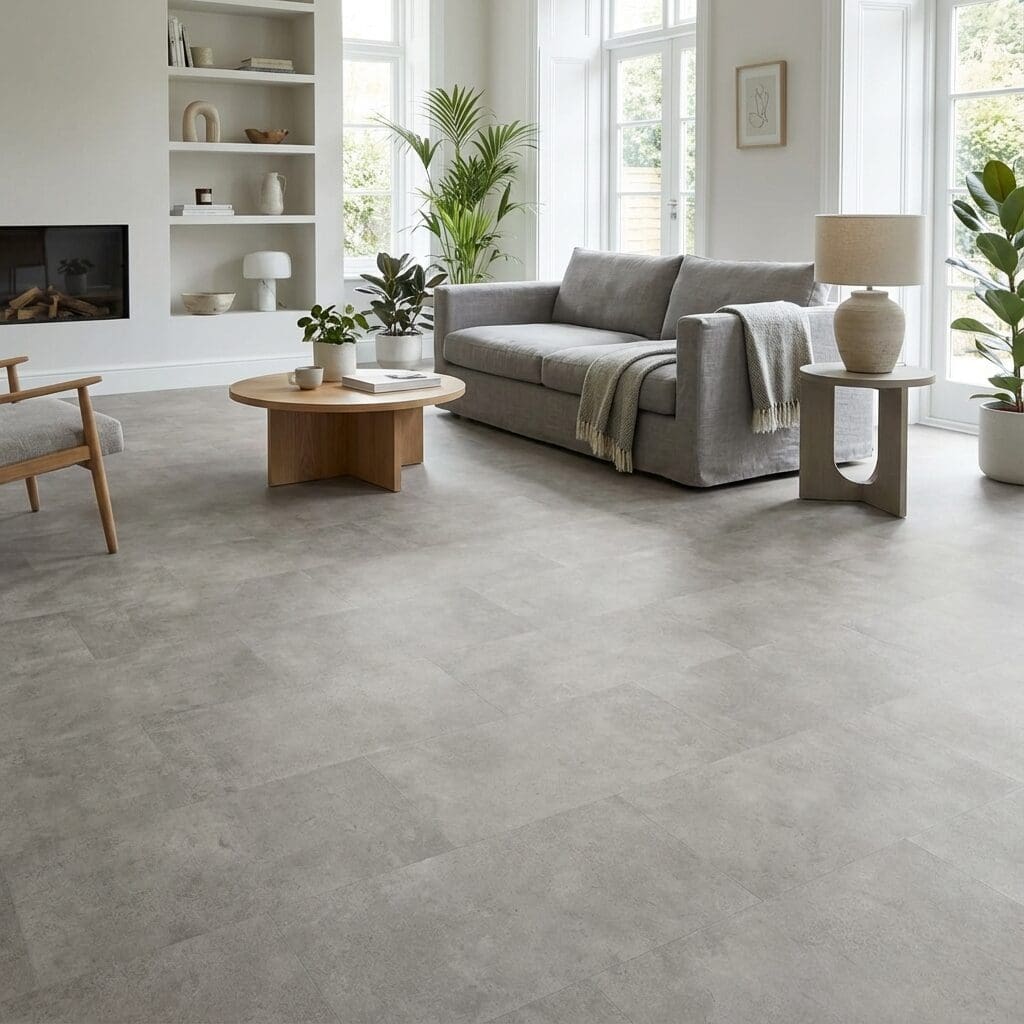 Amtico Spacia Monument Concrete luxury vinyl flooring room interior