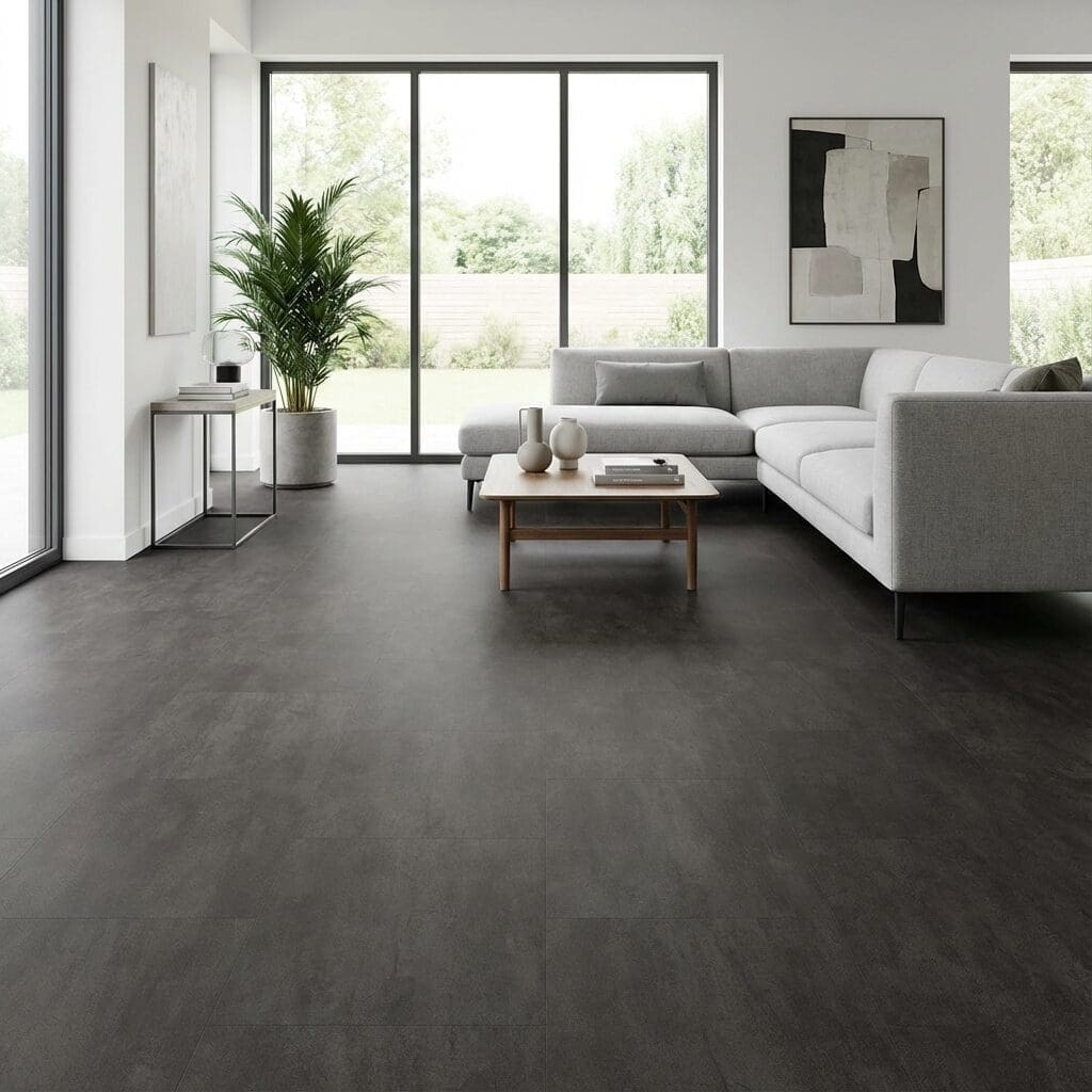 Amtico Spacia Steel luxury vinyl flooring room interior