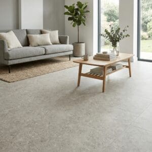 Amtico Spacia Abbey Stone luxury vinyl flooring room interior - photorealistic room shot