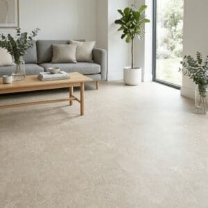 Amtico Spacia Agora Limestone luxury vinyl flooring room interior - photorealistic room shot