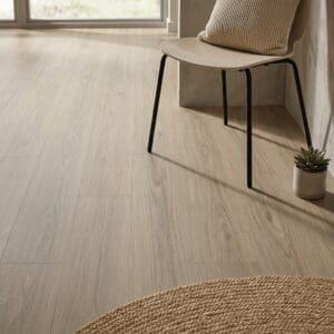 Amtico Spacia Birchfield Oak luxury vinyl flooring detailed view - photorealistic room shot