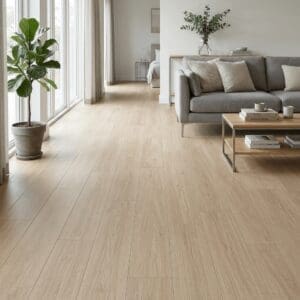 Amtico Spacia Birchfield Oak luxury vinyl flooring room interior - photorealistic room shot
