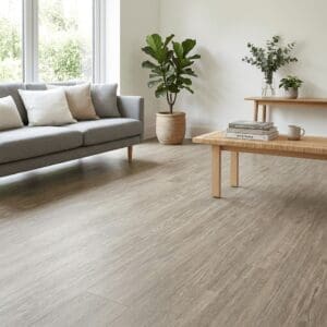 Amtico Spacia Blanched Oak luxury vinyl flooring room interior - photorealistic room shot