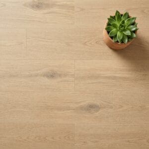 Amtico Spacia Bude Oak luxury vinyl flooring close-up texture - photorealistic room shot