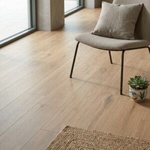 Amtico Spacia Bude Oak luxury vinyl flooring detailed view - photorealistic room shot