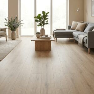 Amtico Spacia Bude Oak luxury vinyl flooring room interior - photorealistic room shot