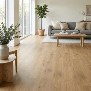 Amtico Spacia Carmel Oak luxury vinyl flooring room interior - photorealistic room shot