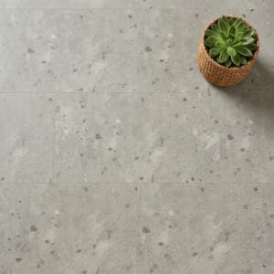 Amtico Spacia Cementa Tate luxury vinyl flooring close-up texture - photorealistic room shot