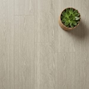 Amtico Spacia Chalked Oak luxury vinyl flooring close-up texture - photorealistic room shot