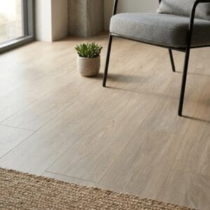 Amtico Spacia Clifton Oak luxury vinyl flooring detailed view - photorealistic room shot