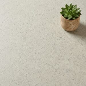 Amtico Spacia Court Stone luxury vinyl flooring close-up texture - photorealistic room shot