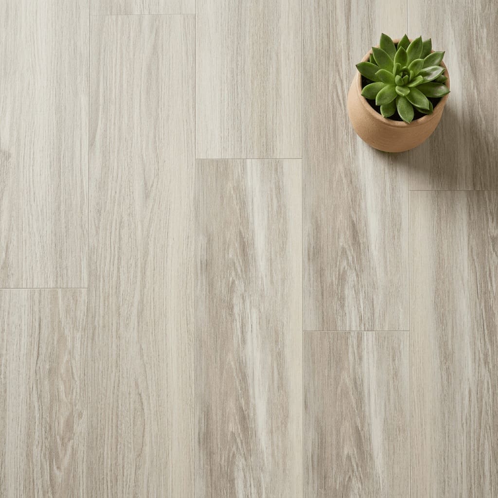 Amtico Spacia Cove Salvaged Timber luxury vinyl flooring close-up texture - photorealistic room shot