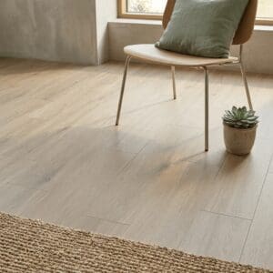 Amtico Spacia Dawlish Oak luxury vinyl flooring detailed view - photorealistic room shot