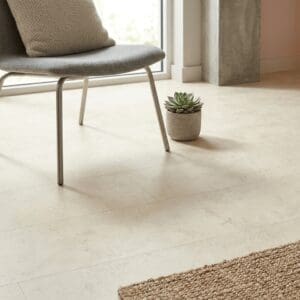 Amtico Spacia Dover Stone luxury vinyl flooring detailed view - photorealistic room shot