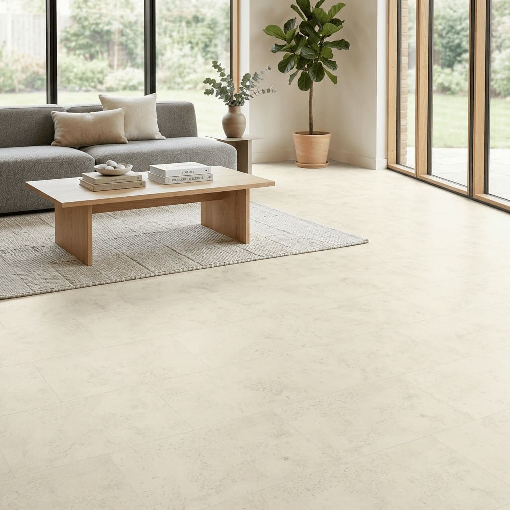 Amtico Spacia Dover Stone luxury vinyl flooring room interior - photorealistic room shot