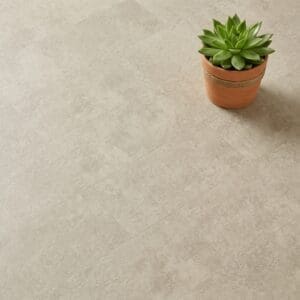 Amtico Spacia Draycote Stone luxury vinyl flooring close-up texture - photorealistic room shot