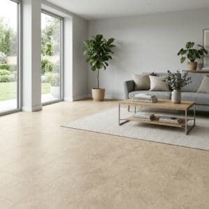 Amtico Spacia Draycote Stone luxury vinyl flooring room interior - photorealistic room shot
