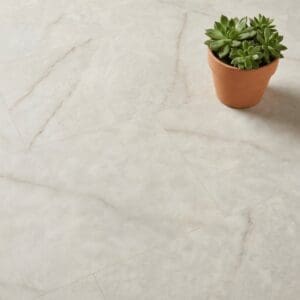 Amtico Spacia Fontana Marble White luxury vinyl flooring close-up texture - photorealistic room shot