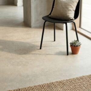 Amtico Spacia Forum Stone luxury vinyl flooring detailed view - photorealistic room shot