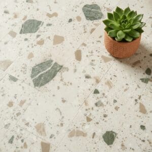 Amtico Spacia Garda luxury vinyl flooring close-up texture - photorealistic room shot