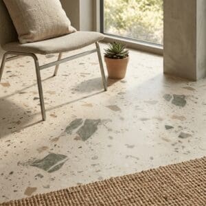 Amtico Spacia Garda luxury vinyl flooring detailed view - photorealistic room shot