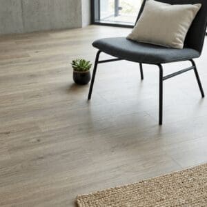 Amtico Spacia Harrier Oak luxury vinyl flooring detailed view - photorealistic room shot