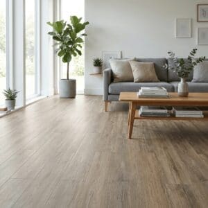 Amtico Spacia Harrier Oak luxury vinyl flooring room interior - photorealistic room shot