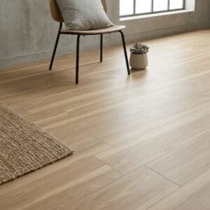 Amtico Spacia Kew Oak luxury vinyl flooring detailed view - photorealistic room shot