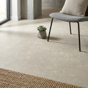 Amtico Spacia Mantle Stone luxury vinyl flooring detailed view - photorealistic room shot
