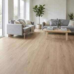 Amtico Spacia Milliner Oak luxury vinyl flooring room interior - photorealistic room shot