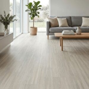 Amtico Spacia Oyster Oak luxury vinyl flooring room interior - photorealistic room shot