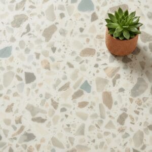 Amtico Spacia Paloma luxury vinyl flooring close-up texture - photorealistic room shot